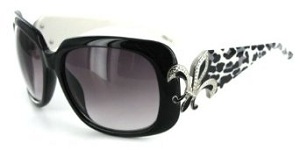 Baton Rouge 1226 Women's Designer Sunglasses with Stylish Patterned Frames with Fleur de Lis Emblem and Large Lenses
